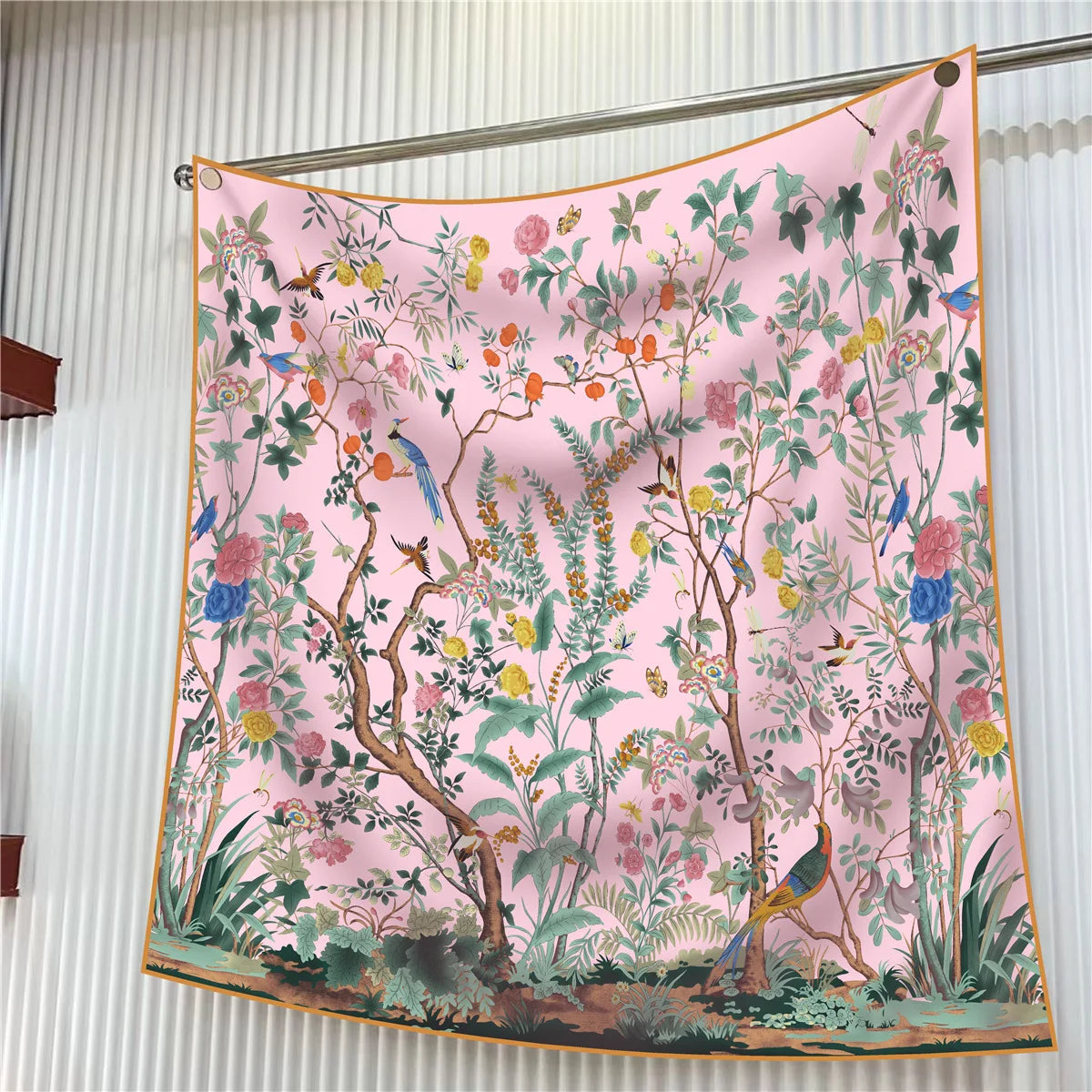 Luxury Silk Square Scarf Women Floral Paisley Print 90cm