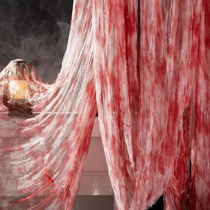 Halloween Creepy Gauze Cloth Door Curtain Decoration 72x30in