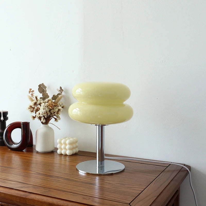 Macaron Glass Table Lamp with USB & Trichromatic Dimming
