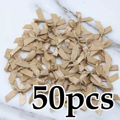 Satin Ribbon Bows 50pcs for DIY Crafts & Gift Wrapping