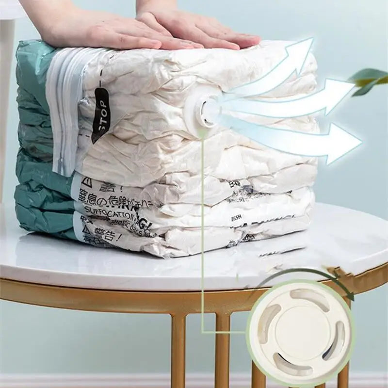 Vacuum Storage Bags No-Pump Space Saver for Bedding & Clothes