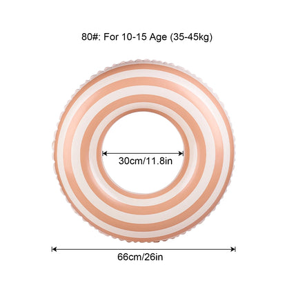 Inflatable Swim Ring Pool Float for Kids & Adults – Striped Inner Tube