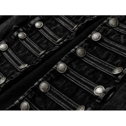 Women's Double-Breasted Denim Jacket – Military Style