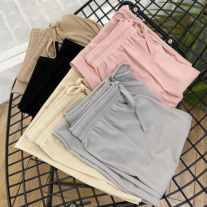 Wide Leg Pants for Women – Ice Silk Elastic Waist Casual Trousers