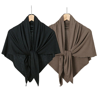 Cotton Triangle Hijab Scarf with Bow Detail – Muslim Women's Wrap
