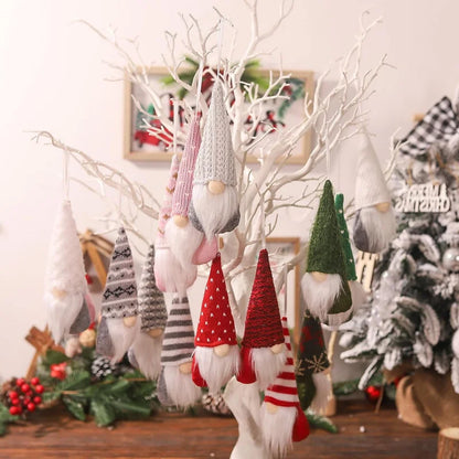 Christmas Gnome Hanging Decorations 3pcs Plush Santa Elves