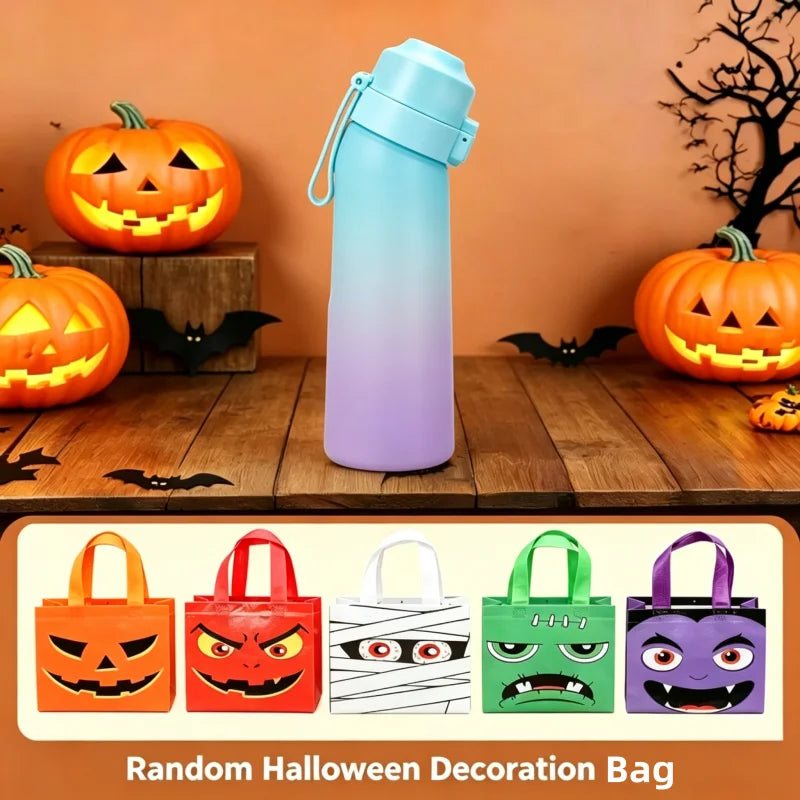 Air Flavored Water Bottle with Straw and Halloween Gift Bag
