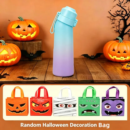 Air Flavored Water Bottle with Straw and Halloween Gift Bag