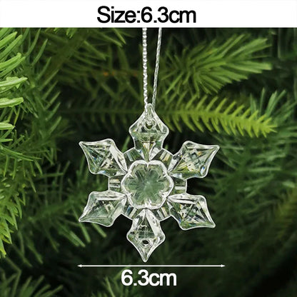 Crystal Acrylic Christmas Tree Hanging Ornaments – 5-Pack