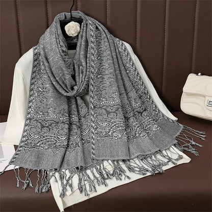 Paisley Print Cashmere Pashmina Shawl for Women – Warm Winter Wrap