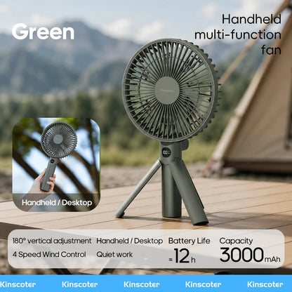 Handheld Folding Fan 3600mAh Rechargeable Desktop & Portable
