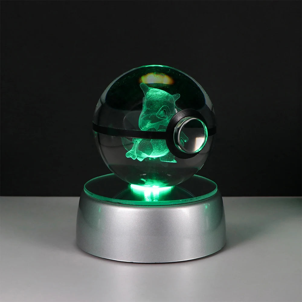 Pokémon Pikachu and Charizard 3D Crystal Poké Ball with LED Base