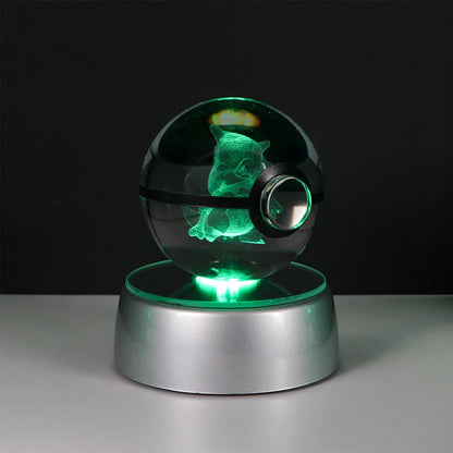Pokémon Pikachu and Charizard 3D Crystal Poké Ball with LED Base
