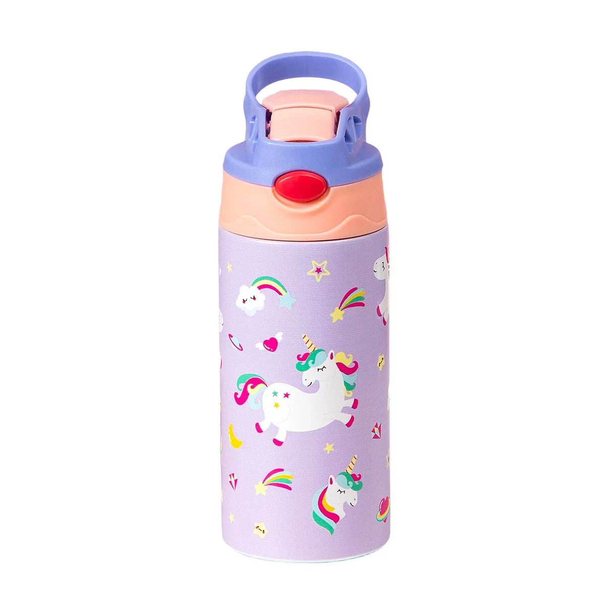 Kids Cartoon Insulated Water Bottle with Straw – 12oz Stainless Steel