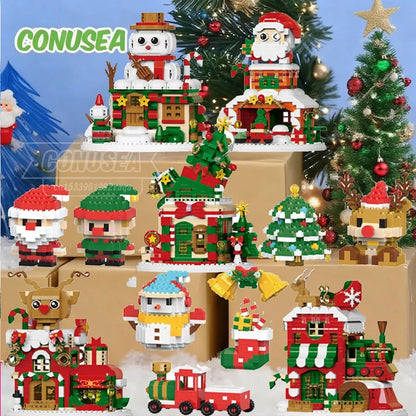 Christmas Micro Building Blocks Set – Santa, Reindeer & More
