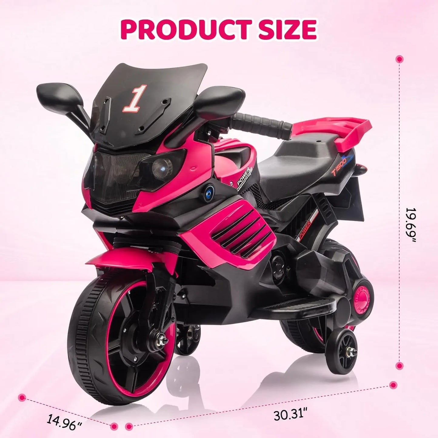 6V Kids Electric Ride On Motorcycle with Training Wheels