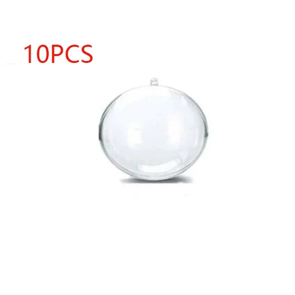 Clear Plastic Ball Ornaments Set of 10 – Fillable Christmas Baubles