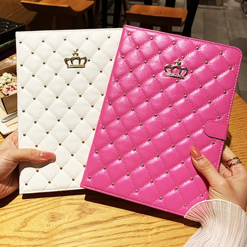 iPad Case Lambskin Smart Stand Cover for All iPad Models