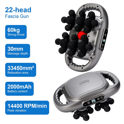 Fascia Gun Massager – Multi-Head High-Frequency Vibration