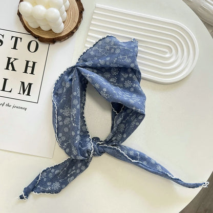 Floral Triangle Bandana Scarf – Women's Hair Head Wrap & Neck Tie