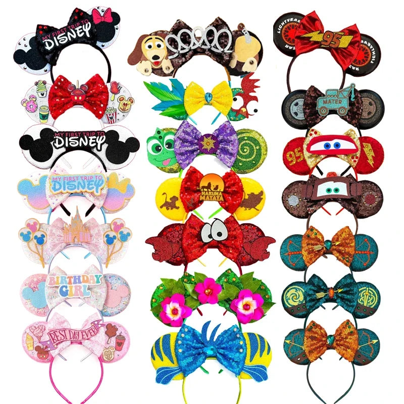 Mouse Ears Headband with Sequins & Bow – Kids & Adults