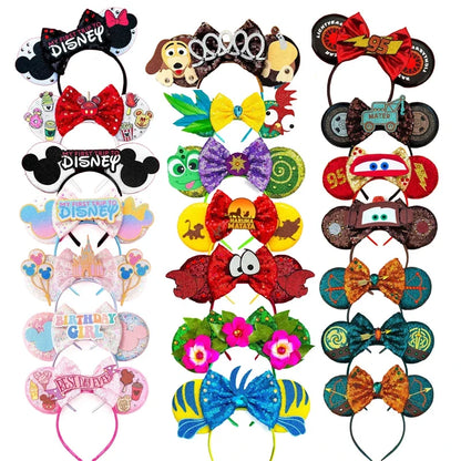 Mouse Ears Headband with Sequins & Bow – Kids & Adults