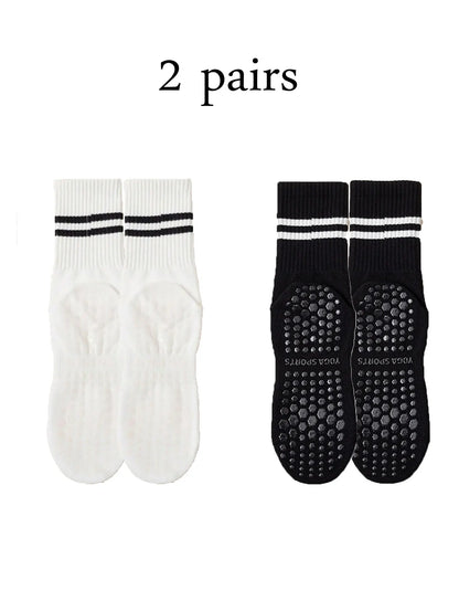 4 Pairs Women's Non Slip Pilates Yoga Grip Socks