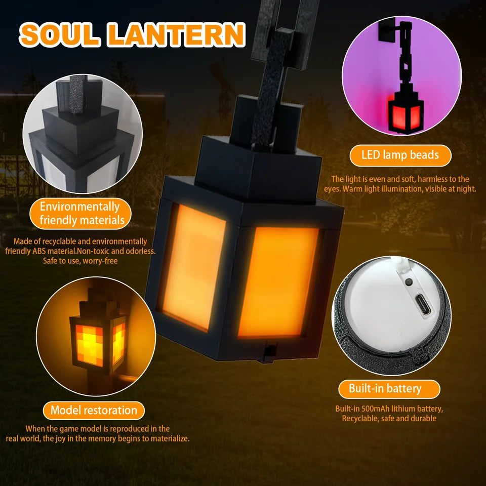 Pixel Lantern LED Night Light – 16 Color Changing Wall Lamp