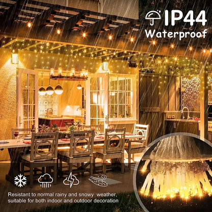 LED Icicle Curtain Fairy Lights Outdoor – Warm White Flash String Light