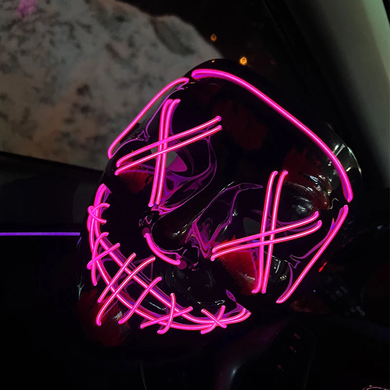 LED Purge Mask – Neon Glow Halloween Cosplay Mask
