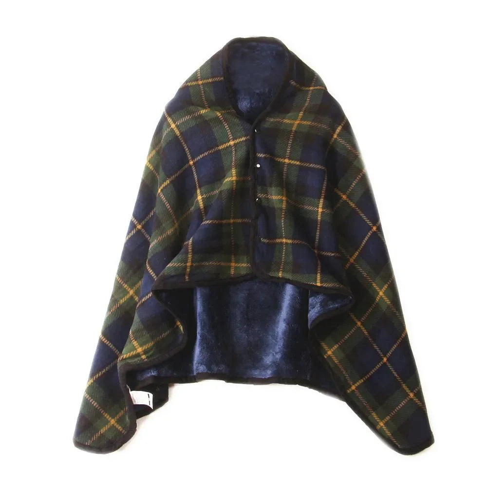 Plaid Blanket Scarf Wrap – Women's Double-Layer Winter Shawl