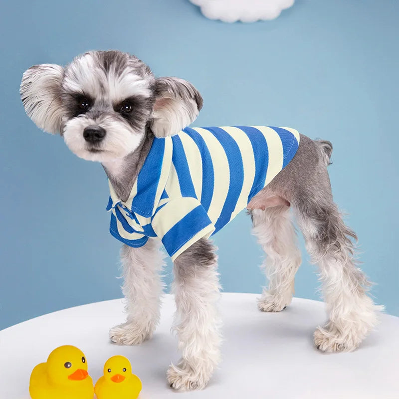 Dog Polo Shirt – Striped Summer T-Shirt for Small & Large Dogs
