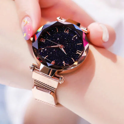 Starry Sky Women's Quartz Watch – Magnetic Mesh Band
