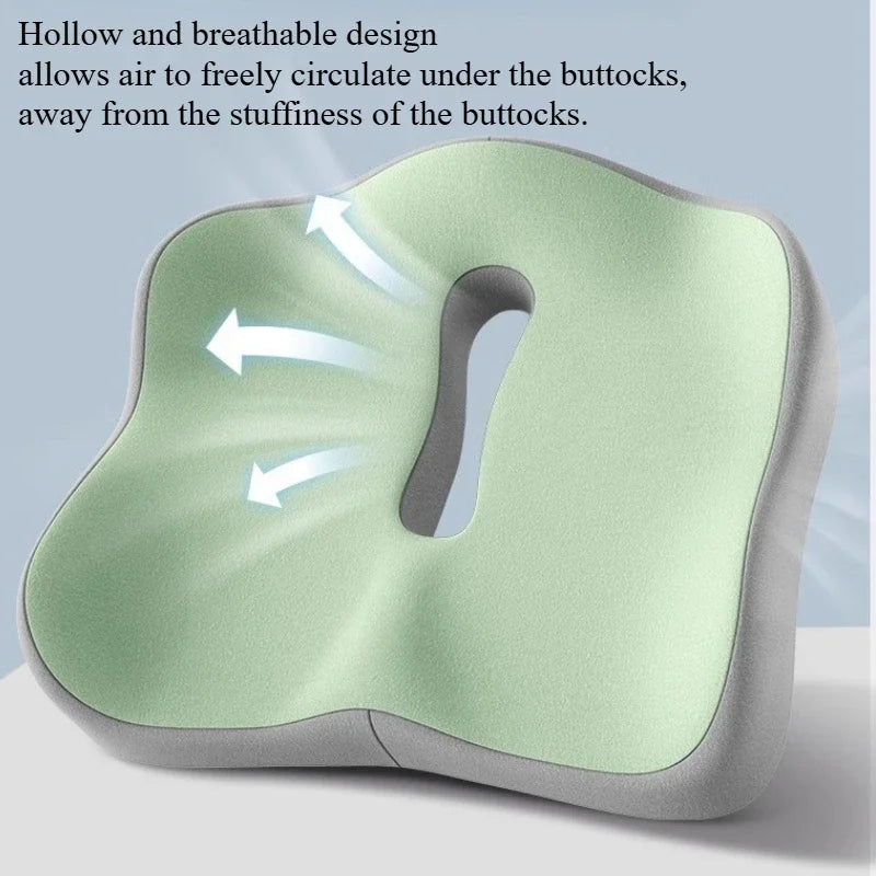 3D Ergonomic Memory Foam Seat Cushion – Washable Office Chair Pad