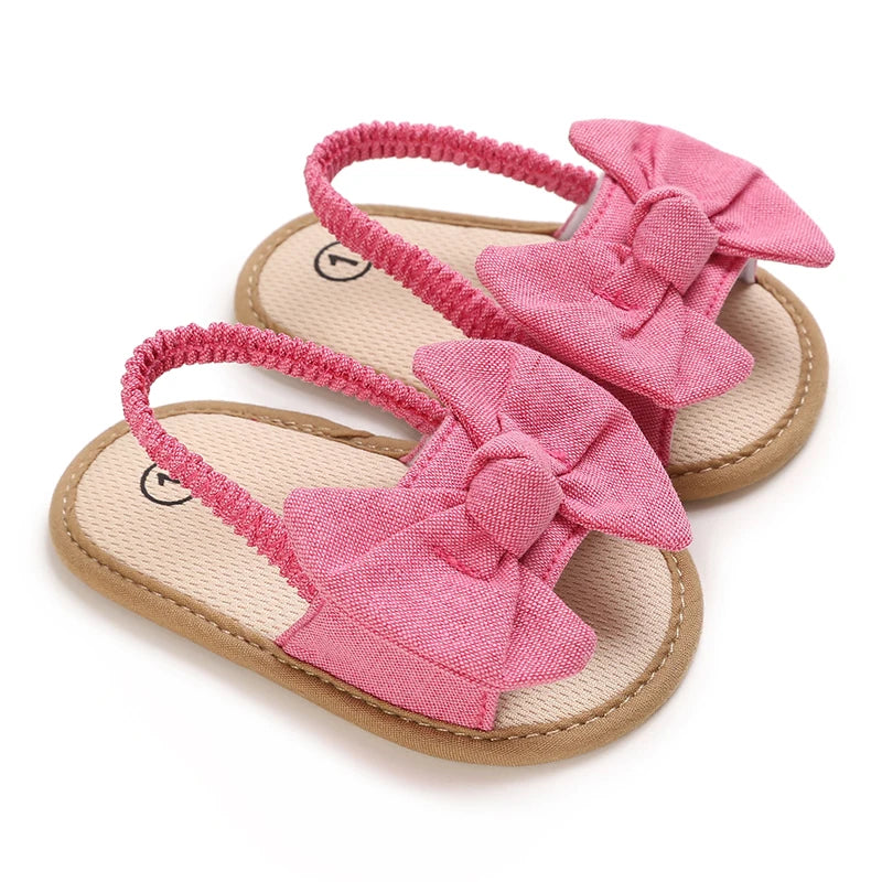 Baby Girl Bow Sandals Non-Slip Soft Sole Summer First Walker Shoes
