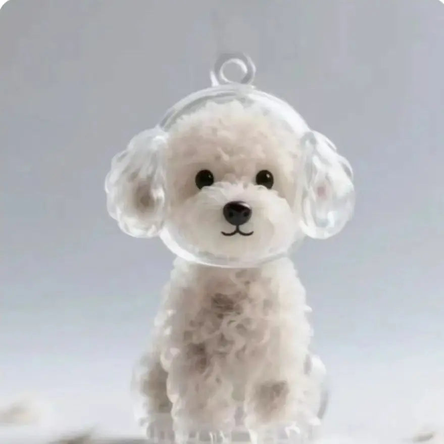 Pet Hair Memorial Keychain – Transparent Dog & Cat Pendant