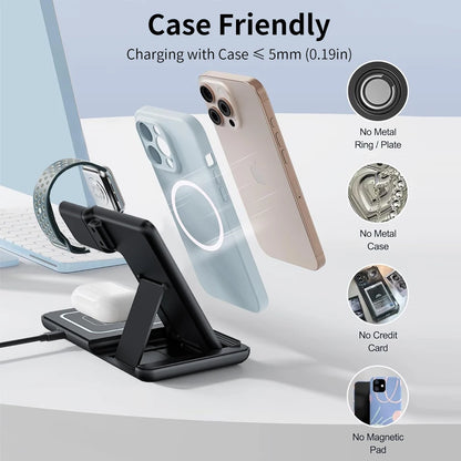 3 in 1 Foldable Wireless Charging Stand with Night Light