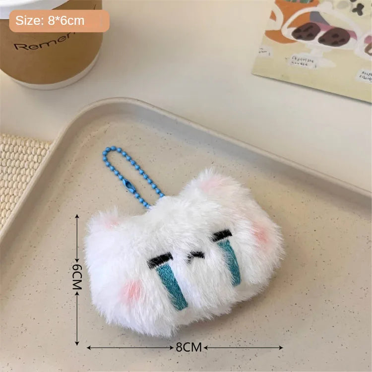 Cute Plush Animal Keychain Pendant – Fluffy Bunny & Bear Bag Charm