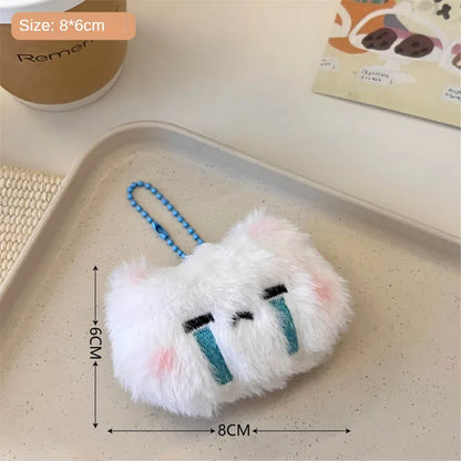 Cute Plush Animal Keychain Pendant – Fluffy Bunny & Bear Bag Charm