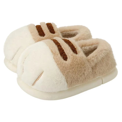Fluffy Cat Claw Slippers for Women - Warm Non-Slip Furry House Slides
