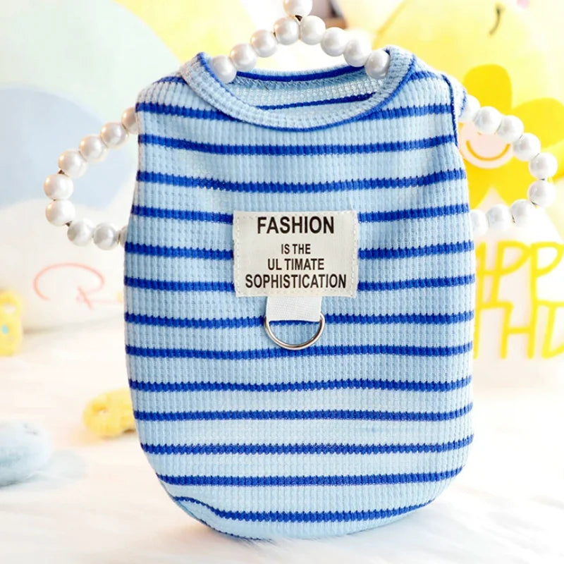 Cherry Striped Dog Vest – Cute Summer Shirt for Small Dogs