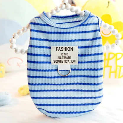 Cherry Striped Dog Vest – Cute Summer Shirt for Small Dogs