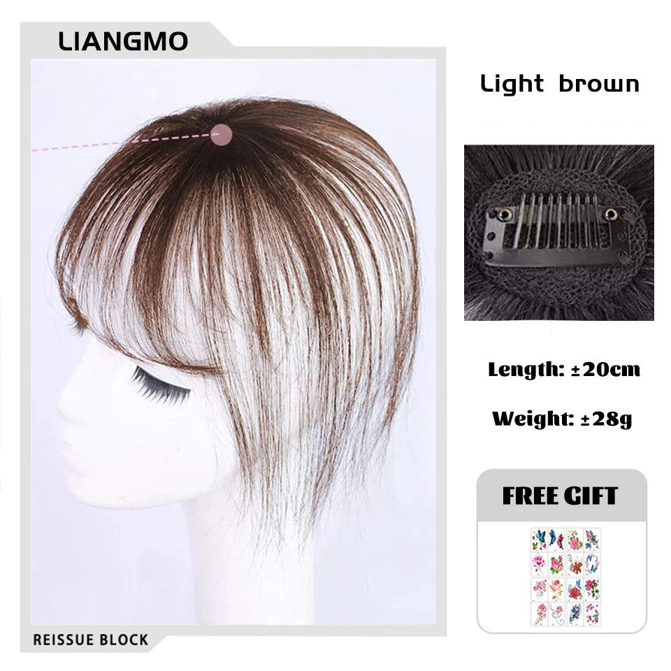 Clip-In Hair Topper with Bangs – Invisible Seamless Crown Coverage