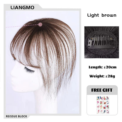 Clip-In Hair Topper with Bangs – Invisible Seamless Crown Coverage