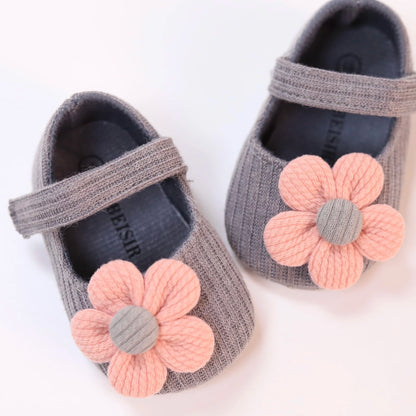 Baby Girl Flower Mary Jane Shoes – Soft Sole Flats