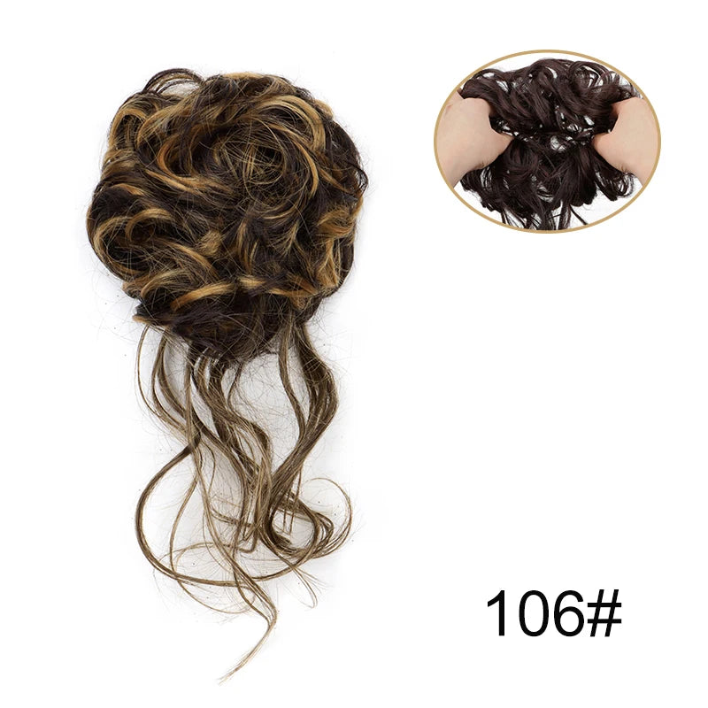 Messy Bun Hairpiece Scrunchie – Synthetic Chignon Hair Extension