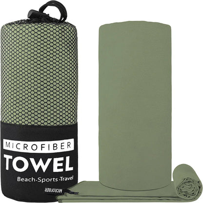 Microfiber Sports Towel with Mesh Bag – Quick Dry, Sand Free