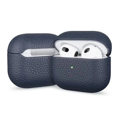 Genuine Leather AirPods Case – Litchi Texture, Italian Style