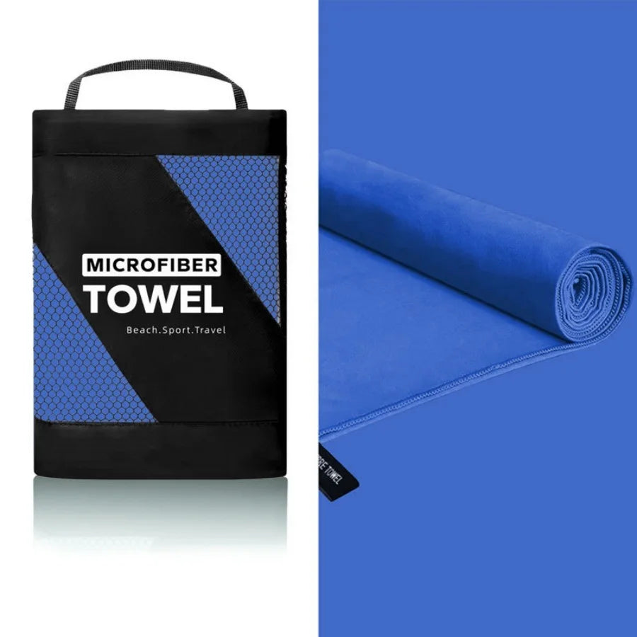 Microfiber Sports Towel with Carry Case – Quick Dry for Beach, Gym & Travel