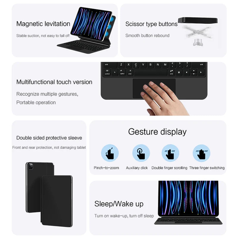 iPad Magic Keyboard Case with Touchpad – Backlit, Fits Pro, Air, 10th Gen & More